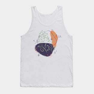 Abstract shapes dots and plants digital design Tank Top
